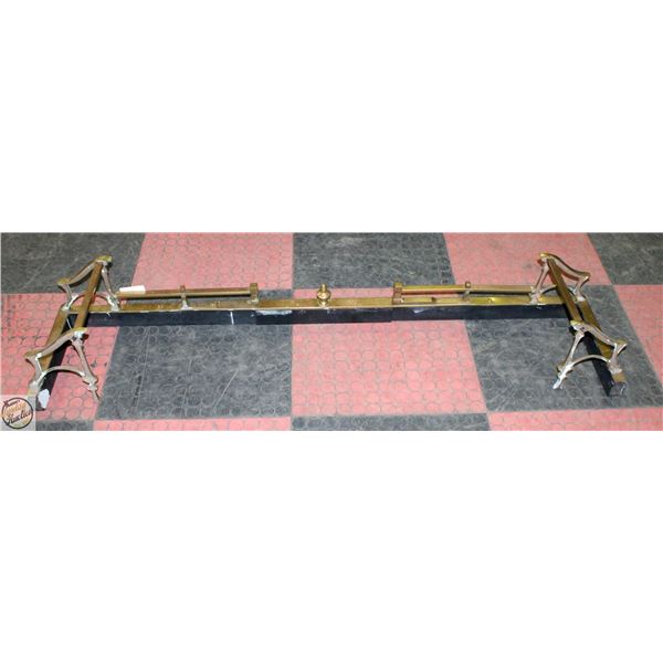 BRASS PLATE FIREPLACE FENDER ADJUSTABLE LENGTH