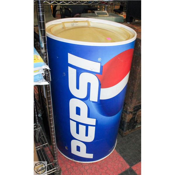 VINTAGE PEPSI COOLER H-35" DIAMETER-20"