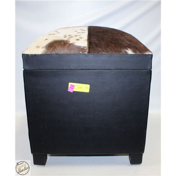 COW HIDE BOX STOOL