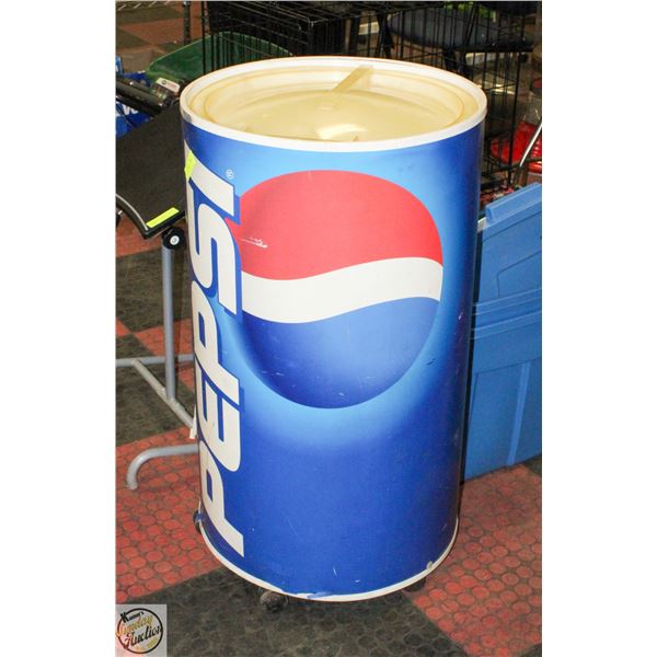 VINTAGE PEPSI COOLER H-35" DIAMETER-20"