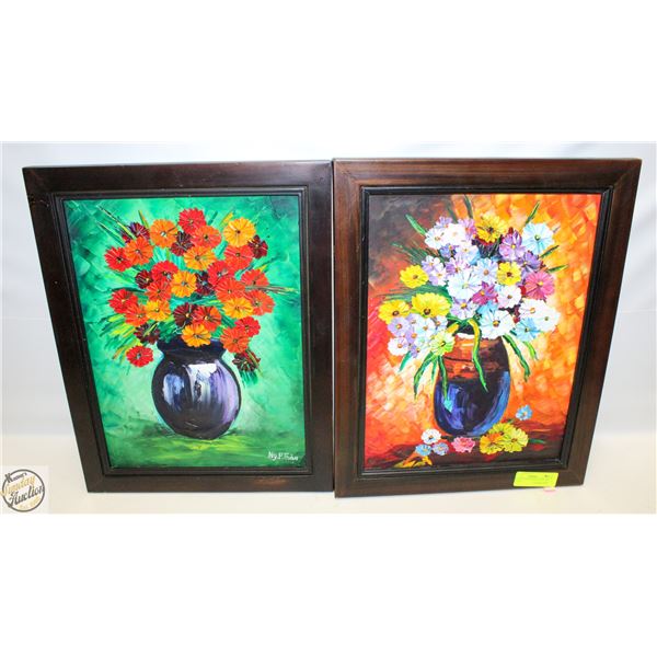 TWO OIL PAINTINGS ON CANVASS 15” x 19”
