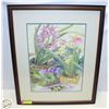 Image 1 : FRAMED WATERCOLOUR OF ORCHIDS 20” x 24”