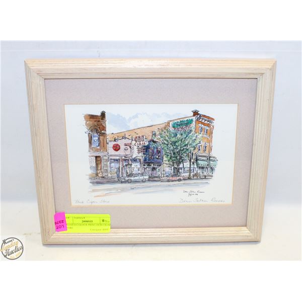 FRAMED COLOUR PRINT HUB CIGAR STORE