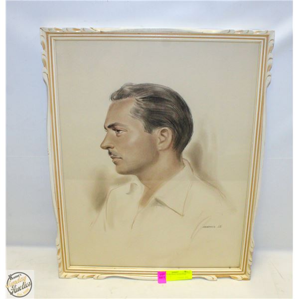 FRAMED DRAWING HANDSOME MAN 15” x 20”