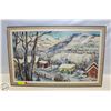Image 1 : FRAMED OIL PAINTING ON BOARD 16” x 26” (M.K.)