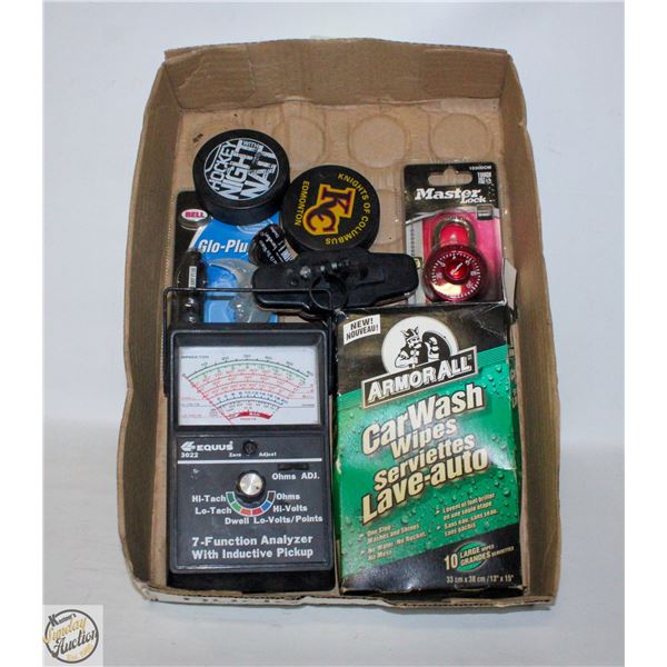 ANALYZER, CAR WASH WIPES, LOCK,