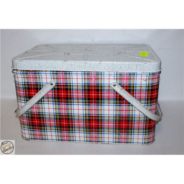 VINTAGE 50'S LARGE METAL PICNIC COOLER