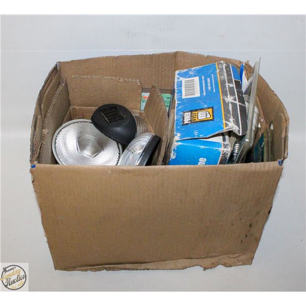 BOX FULL OF ASSORTED LAMPS AND LIGHTS