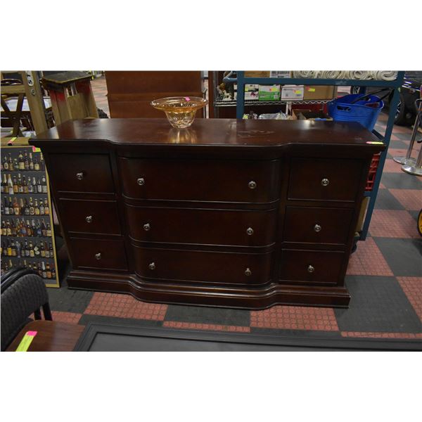 SOLID WOOD CURVED FRONT DRESSER 68" X 20" X 39"