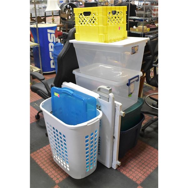 STORAGE TOTE + LAUNDRY BASKET +