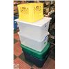 Image 1 : 4 STORAGE TOTE + PLASTIC STORAGE CRATE
