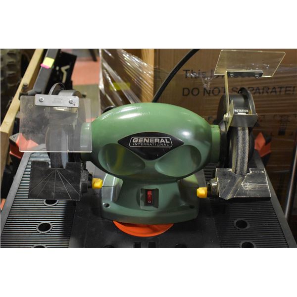 GENERAL INTERNATIONAL BENCH GRINDER W/BUILT IN