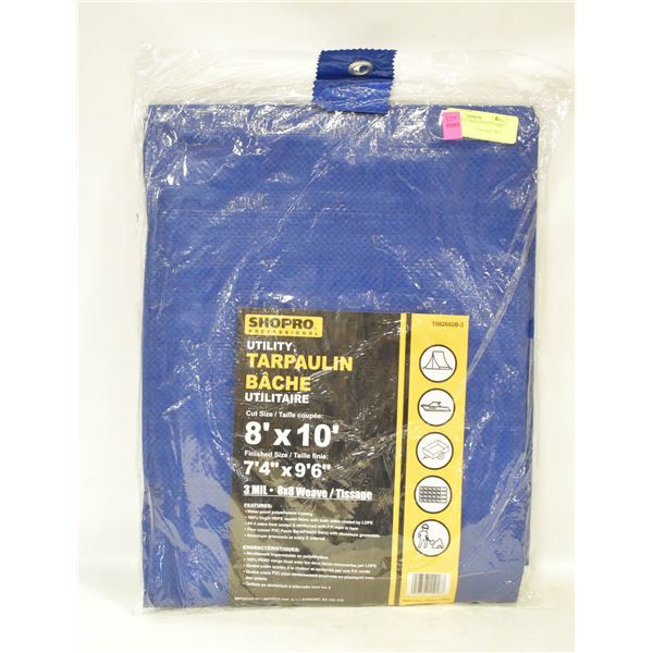 SHOPRO 8FT X 10FT UTILITY TARP - BLUE