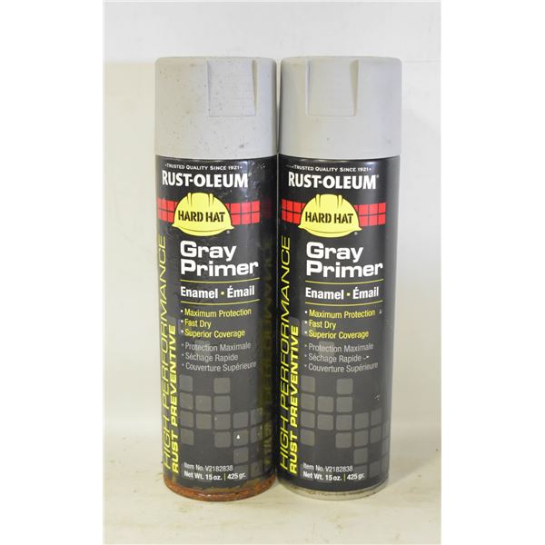 2 CANS GREY RUSTOLEUM SPRAY PAINT