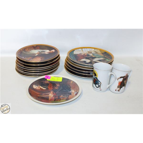 15 NORMAN ROCKWELL PLATES VARIOUS NUMBERED KNOWLES