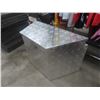 Image 2 : Checker Plate Style Aluminum Truck Tool Box with Key. 21''x 32''x 16''