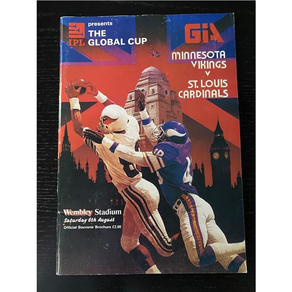 1983 NFL GLOBAL CUP VIKINGS vs CARDINALS - GAME PROGRAM