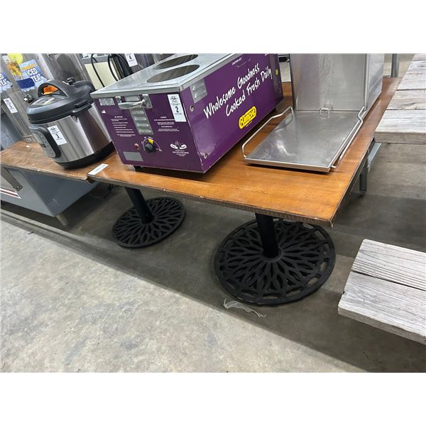 Pedestal 4 Top Dining Tables w/Ornate Cast Bases - Pair