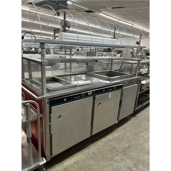 Large Rolling Heated Workstation w/Double Crestcore Cook & Hold Units