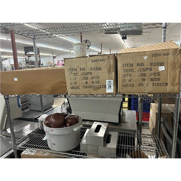 Coffee Mugs, Tissue Dispenser Covers - 2 Shelves