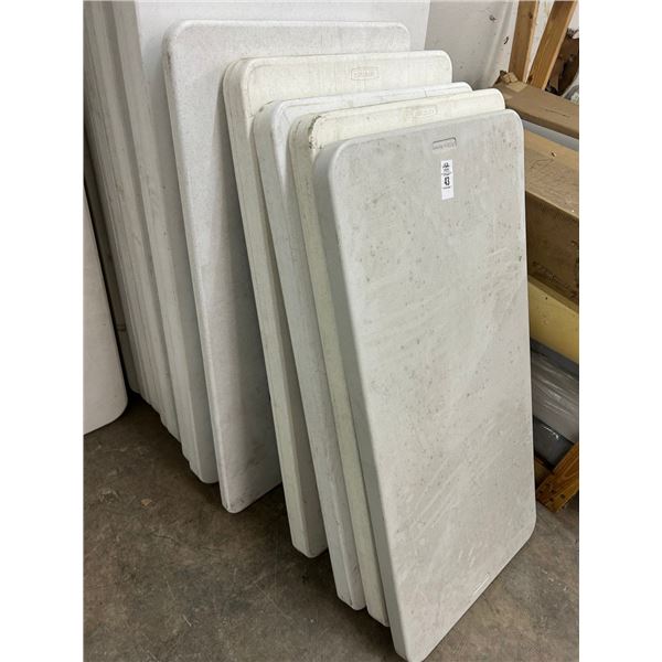 5-Lifetime Plastic 4' Banquet Tables - 5 X $