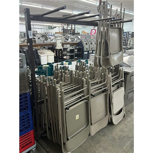Metal Folding Chairs -38 w/Cart