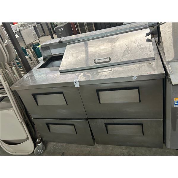 True 4 Drawer 4' Ref. Sandwich Prep - Missing Dome Lid - Did Not Get Cold