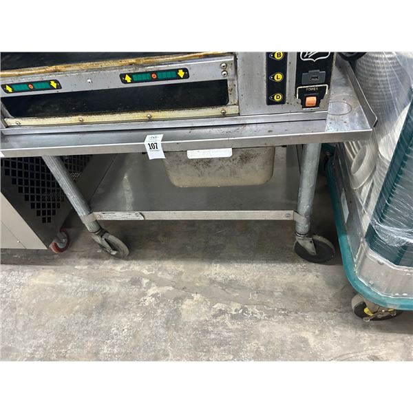 Rolling  2'  X  3'  Equip. Stand w/Lip and Undershelf