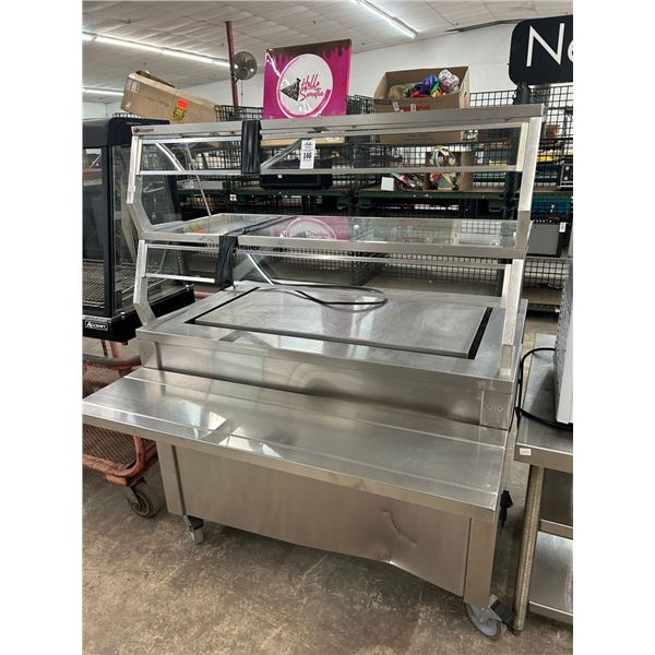 SS Rolling 3' Cold Plate Table w/Overshelf