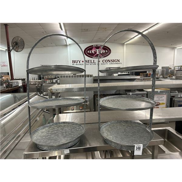 Small Metal 3 Tier Merchandisers - Pair