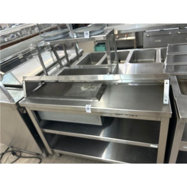 SS  40"  Ice Bin Workstation w/Tray  Slide/Overshelf