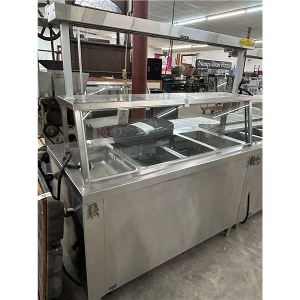 SS Electric 5'  4 Comp Steam Table w/Heated Overshelf