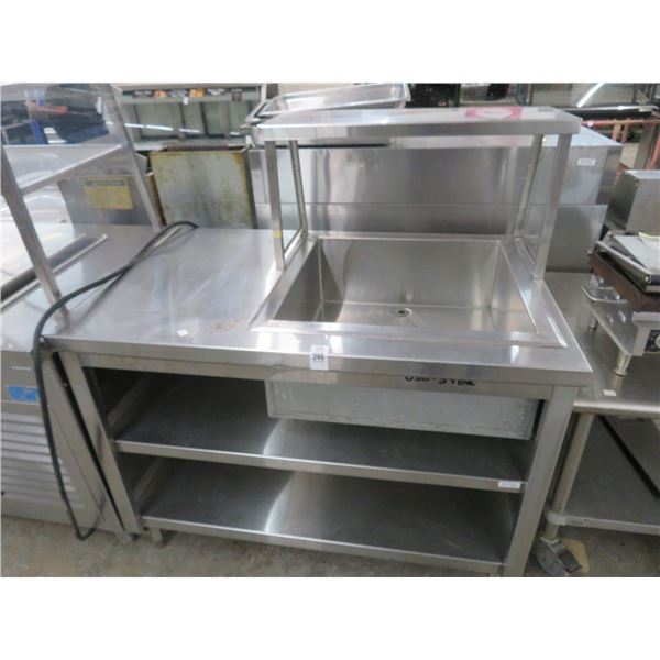 SS  4'  Ice Bin Workstation w/Over/Under Shelf