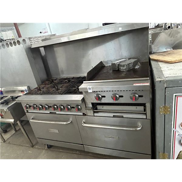 Rocket Cooking Gas 6 Burner/Range/2' Flat Grill/Double Oven