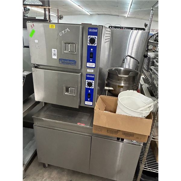 Cleveland Double Convection Steamer Workstation w/Tilt Kettle