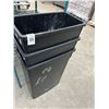 Image 1 : 3-Black Slimline Waste Cans - 3 X $