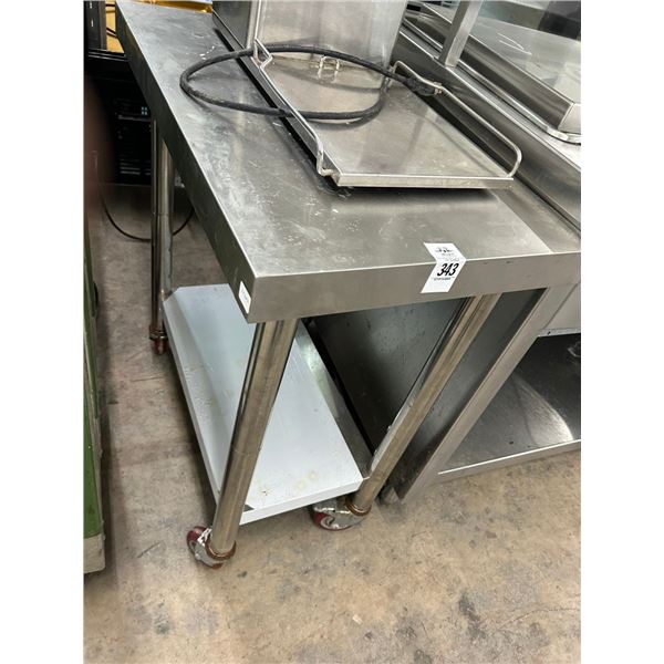 SS  15"  X  30"  Rolling Table w/Undershelf