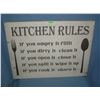 Image 1 : Kitchen rules canvas framed advertising sign