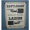 Image 1 : Gentlemen to the left because ladies are always right canvas sign