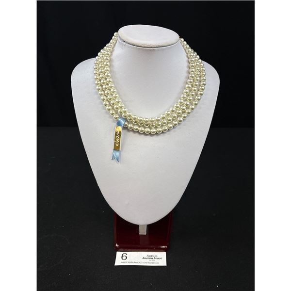 Kimono 3 Strand Pearl Necklace