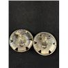 Image 3 : 3 Pairs Vintage Statement Button Clip On Earrings - Gold Pair Marked Made In USA