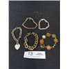 Image 1 : Assorted Lot Of Bracelets, Link, Panel With Semi Precious Gemstones