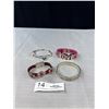 Image 1 : 4 Assorted Lot Of Bracelets, 2 Silver Bangles 1 Signed Basic Spirit Canada, 2 Leather 1 Marked BCB G