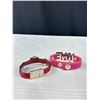 Image 3 : 4 Assorted Lot Of Bracelets, 2 Silver Bangles 1 Signed Basic Spirit Canada, 2 Leather 1 Marked BCB G