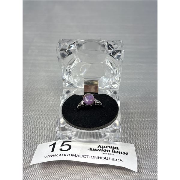 New Silver Genuine Charolite Ring - Adjustable