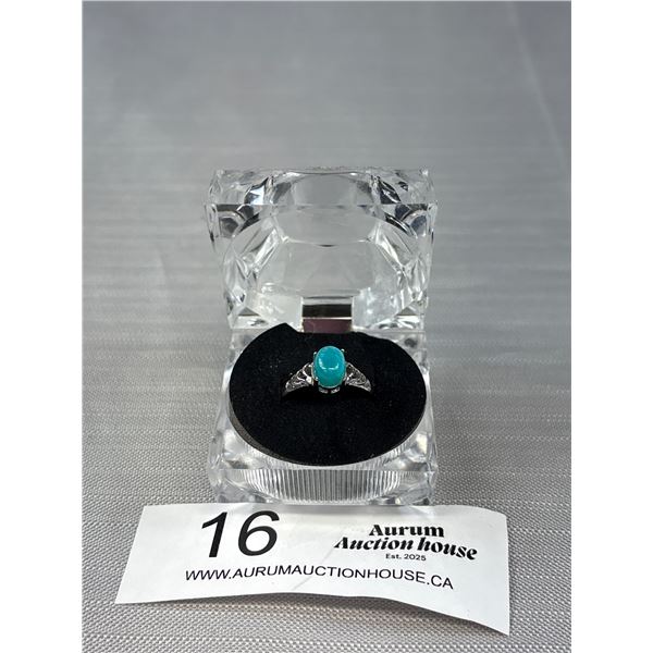 New Silver Genuine Amazonite Ring - Adjustable