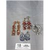 Image 1 : 4 Pairs Of Rhinestone Stud Hanging Earrings
