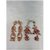 Image 2 : 4 Pairs Of Rhinestone Stud Hanging Earrings