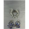 Image 4 : 4 Pairs Of Rhinestone Stud Hanging Earrings