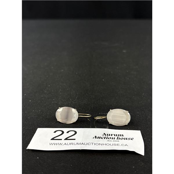 Quality  925 Sterling Silver Earrings Over 1" Hook - Tested Can't Read Mark